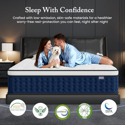 Queen Mattress, 14 Inch Hybrid Mattress Queen Size in a Box with Gel Memory Foam [New Version], Individually Pocket Coils Springs, Pressure Relief Motion Isolation, Edge Support, Medium Firm