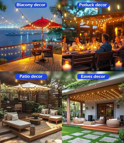 200FT Outdoor String Lights, Ultra Long LED Patio Lights with Shatterproof High Brightness S11 Edison Bulbs, Outside Hanging Light Waterproof for Backyard Deck Porch Party Decor 2700K