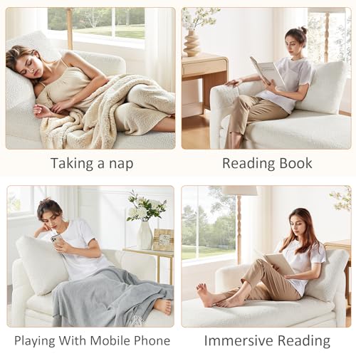 Oversized 70.47'' Chaise Lounge Chair with Storage, Boucle White