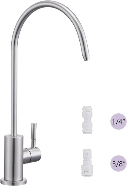 Tohlar Drinking Water Faucet for Kitchen Sink, Brushed Nickel Filtered Water Faucet Lead-Free Reverse Osmosis Faucet Water Filtration System 304 Stainless Steel, Brushed Nickel Finish