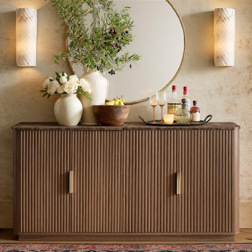 63" Fluted Sideboard Buffet Cabinet with Storage