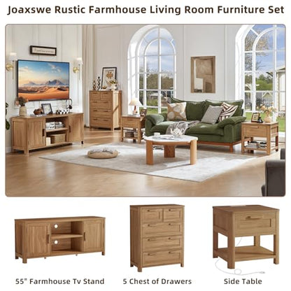 Farmhouse 55" Tv Stand Up for 65 in TV,Tv Consoles for Living Room