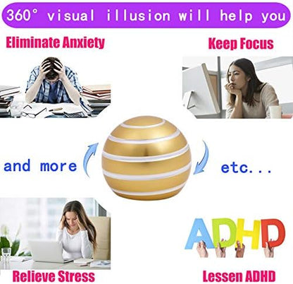Desk-Kinetic-Toys Cool-Gadgets for Fidget: Cool-Stuff-Thing Game Toy for Adult Teen Children Kid, Stress Relief Optical-Illusion Gifts for Office School Home Man Women Christmas Spinning 180 Seconds