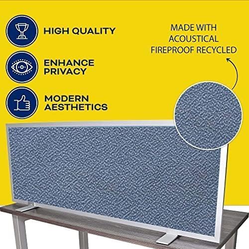 OBEX Acoustical Free Standing Privacy Screen, Cubicle Accessories Desk Privacy Panel, Desk Dividers for Office, Office Furniture Partitions Portable Sound Proof Dividers, 12" x 66", Twilight