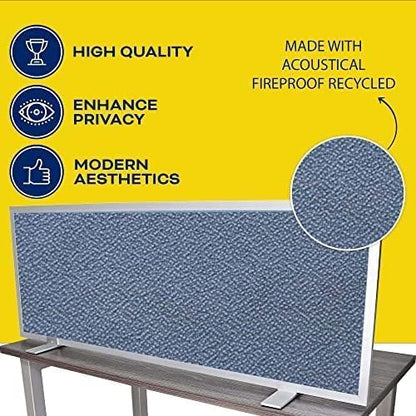 OBEX Acoustical Free Standing Privacy Screen, Cubicle Accessories Desk Privacy Panel, Desk Dividers for Office, Office Furniture Partitions Portable Sound Proof Dividers, 12" x 66", Twilight