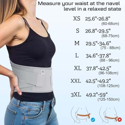 NEENCA Compression Back Brace for Lower Back Pain, Herniated Disc, Lumbar Strain – Breathable Lumbar Support for Work, Lifting, Sciatica, Scoliosis (Gray, X-Large)