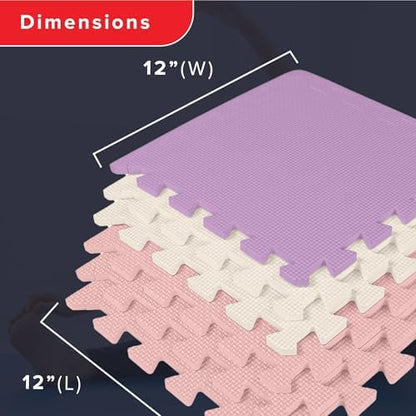 We Sell Mats Interlocking Foam Floor Tiles - 3/8" Thick Lilac Mix 36-Pack