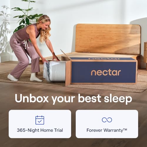 Nectar 12” Memory Foam Mattress, King- Medium Firm, 1-Year Trial