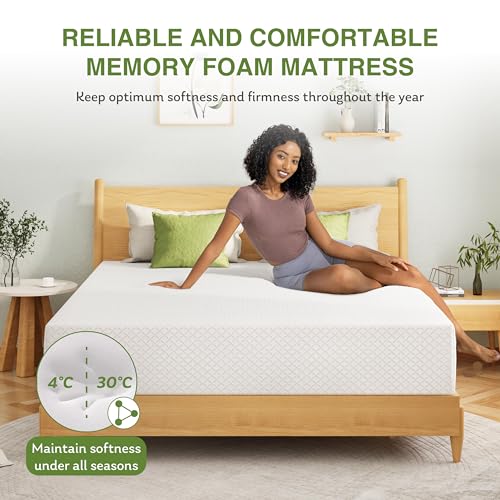 King Size Memory Foam Mattress, 12 Inch Bed Mattress in a Box with Cooling Green Tea Gel, Relieve Pressure with Medium Firm Support, CertiPUR-US Certified, 80''L x 76''W, White