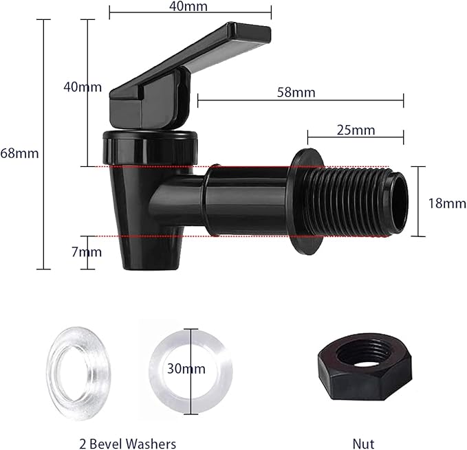 HUI NING Water Spigot,BPA Free Plastic Spigot, Universal Replacement Faucet for 5 gallon bucket, Wine Barrels, Water Cooler Filtration Systems and filter water pitcher(2 White)