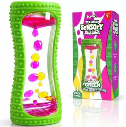 BUNMO Liquid Motion Bubbler Sensory Toy for Kids & Adults – Gentle Fidget Toy for Mindfulness – Stimulating Visual Sensory Experience – Colorful Bubble Fidget Timer for Desk & Travel - Green