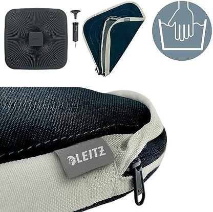 Leitz Ergo Active Wobble Cushion, Ergonomic Seat Cushion, Square Seat Pad for Improved Ergonomics, Seat Cushion for Office Chair with Velvet Grey Cover, 65400089
