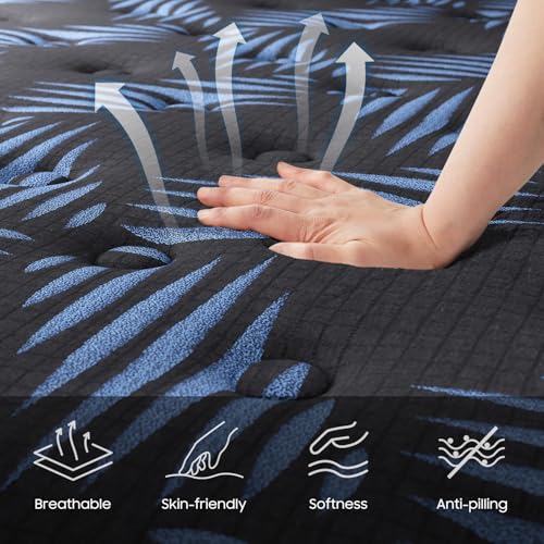 10 Inch Full Medium Firm Hybrid Mattress in a Box, Gel Foam Zoned Pocket Coils for Extra Lumbar Suppor, CertiPUR-US & Oeko-TEX for All Sleepers