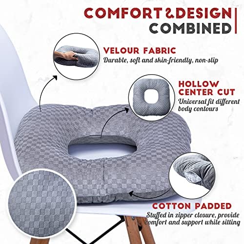 Donut Pillow for Tailbone Pain, Hemorrhoid Pillow (Grape)
