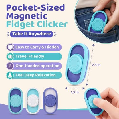 Fidget Sensory Toys for Adults: 3Pcs Magnetic Fidget Clicker Toy for Office