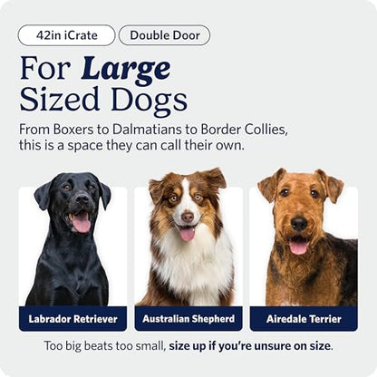 Midwest 42-Inch Double Door iCrate, for Large Breeds, 71-90 lbs