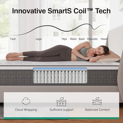 12 Inch Full Size Mattress, Hybrid Gel Memory Foam Mattress Full