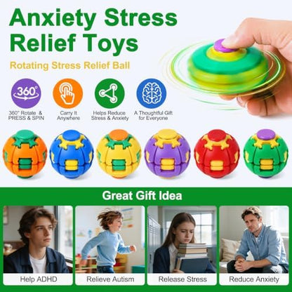 Press to Spin Fidget Spinner HelixCore Spin Stress Ball Sensory Fidget Toys