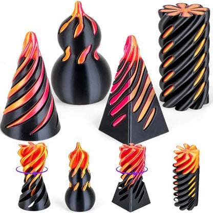 3D Printed Fidget Toys (4 Pack), Impossible Cone & Pyramid Spiral Toy, Optical Illusion Passthrough Desk Toys for Adults & Kids, Stress Relief Sensory Fidgets for Anxiety, Cool Office Gifts, 4PCS XL