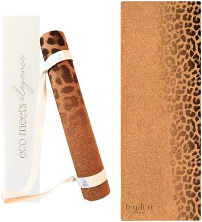 Designer Cork Yoga Mat – Signature Aesthetics on Quality Portuguese Cork with 5mm Solid Tree Rubber Base for Lasting Stability – Non Slip Grip, Odor Free and Non Toxic