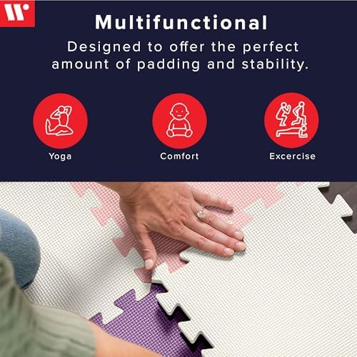 We Sell Mats Interlocking Foam Floor Tiles - 3/8" Thick Lilac Mix 36-Pack