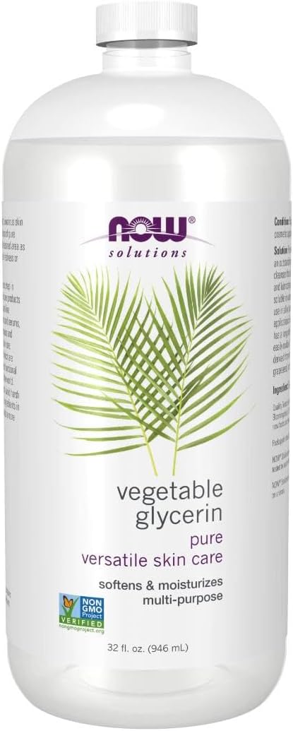 NOW Foods Solutions, Vegetable Glycerin, 100% Pure, Versatile Skin Care, Softening and Moisturizing, 32-Ounce