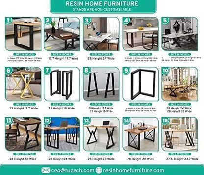RESINHOMEFURNITURE Round Epoxy Resin Table with Red River Design – Modern Wooden Resin Dining Table with Black Metal Base, Handmade Live Edge Centerpiece Epoxy Table (18 Inches Tall, 30 x 30 Inches)