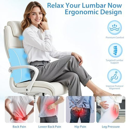 SweetSlubr Lumbar Support Pillow for Office Chair(Light Blue,XL)