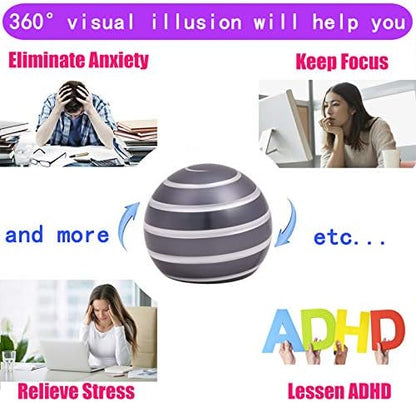 Desk-Kinetic-Toys Cool-Gadgets for Fidget: Cool-Stuff-Thing Game Toy for Adult Teen Children Kid, Stress Relief Optical-Illusion Gifts for Office School Home Man Women Christmas Spinning 180 Seconds