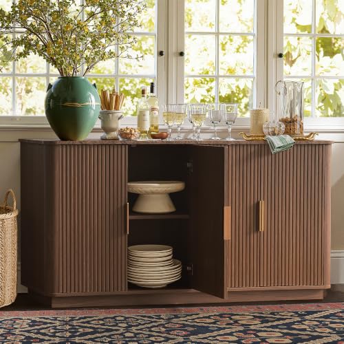 63" Fluted Sideboard Buffet Cabinet with Storage