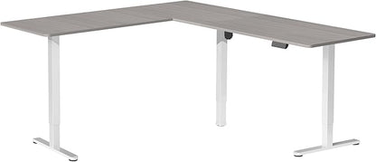 VIVO Electric Corner 84 x 63 inch L-Shaped Standing Desk (Gray, 84x63inch)
