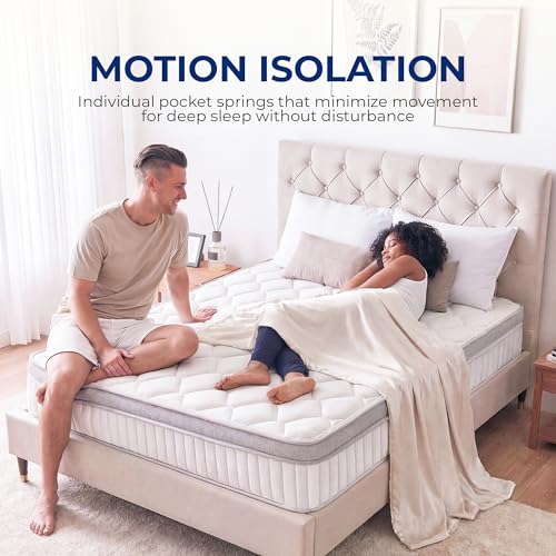 Full Size 10 Inch Hybrid Pocket Spring Mattress, Motion Isolation