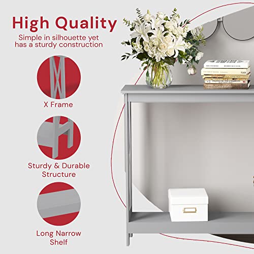 & Co. - Gray Console Table, 2-Layer Entryway Table, Console Tables for Entryway, Use As Doorway Table, Sofa Table, or Accent Furniture for Decorating Foyer, 12 x 31.5 x 39.5 Inches