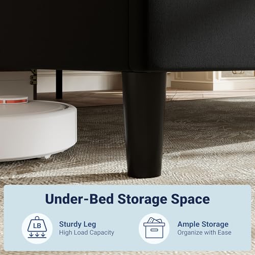 Queen Platform Bed Frame with Adjustable Headboard