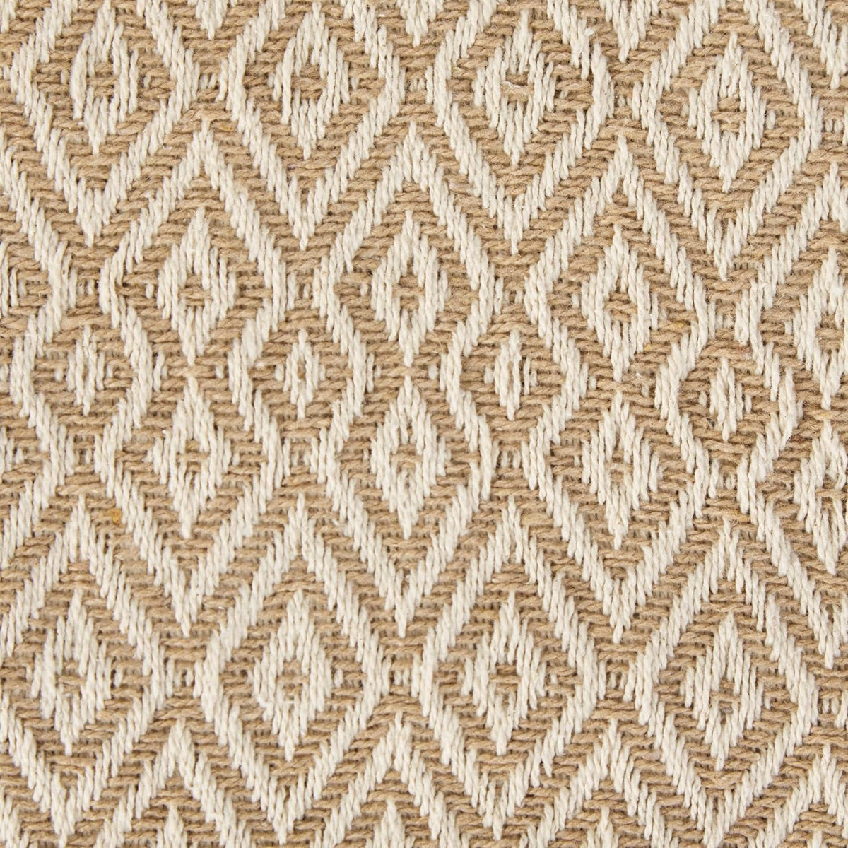 Rustic Farmhouse Double Diamond Woven Throw, 50X60, Stone