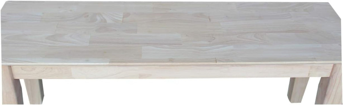 International Concepts Shaker Style Bench, 47-Inch Wide, Solid Parawood, Unfinished