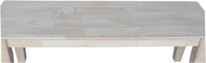 International Concepts Shaker Style Bench, 47-Inch Wide, Solid Parawood, Unfinished