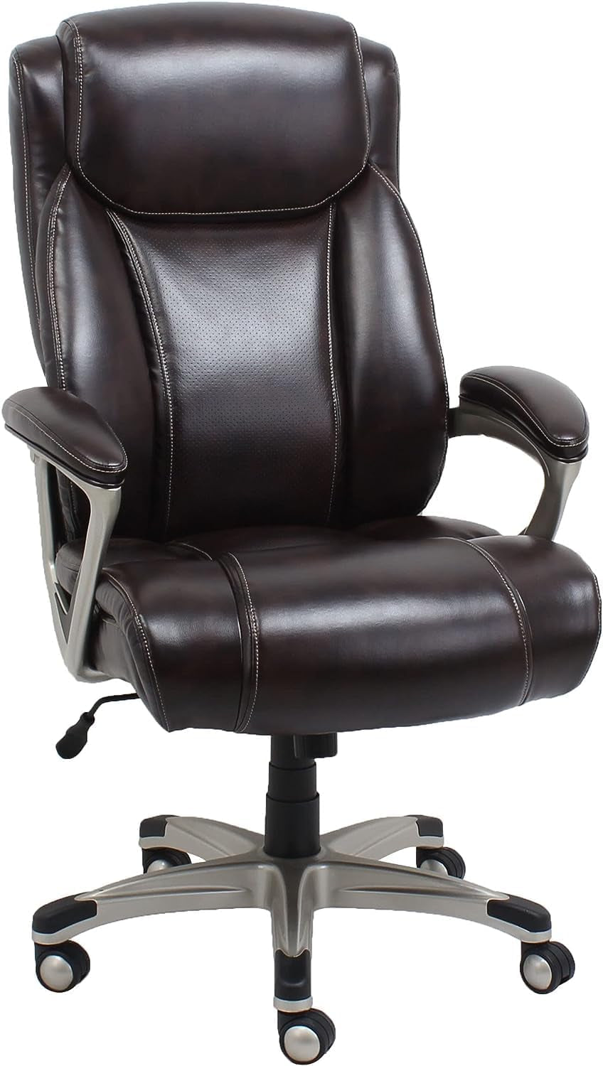 Big & Tall Executive Office Desk Chair with Lumbar Support, Adjustable Height, 350 Lb Capacity, Black Pewter Finish, 28.5" D X 30.25" W X 47.9" H