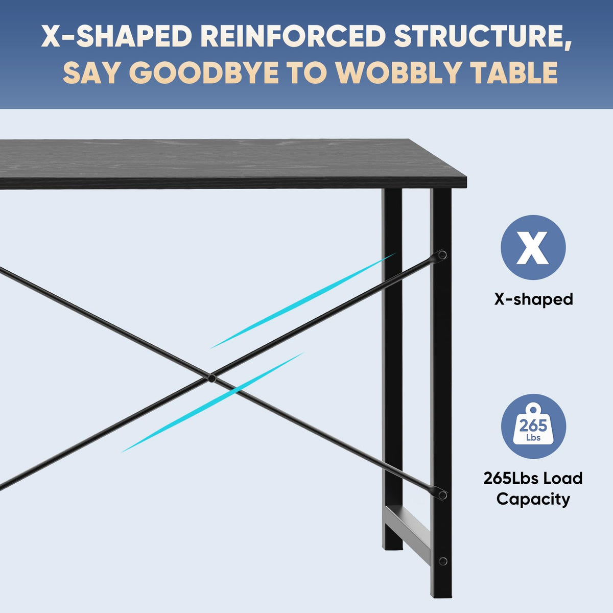 31 Inch Small Computer Desk for Home Office, Gaming Writing Desks for Bedroom Modern Study Work Table Simple Style Workstation with Reinforcement Structure, Black