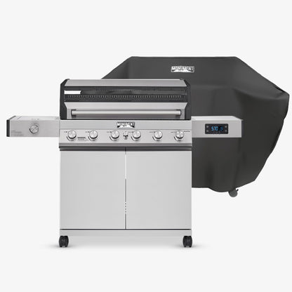 6-Burner Convertible Natural Gas Smart bbq Grill Stainless Steel Denali 605 with BBQ Cover (Without Conversion Kit)