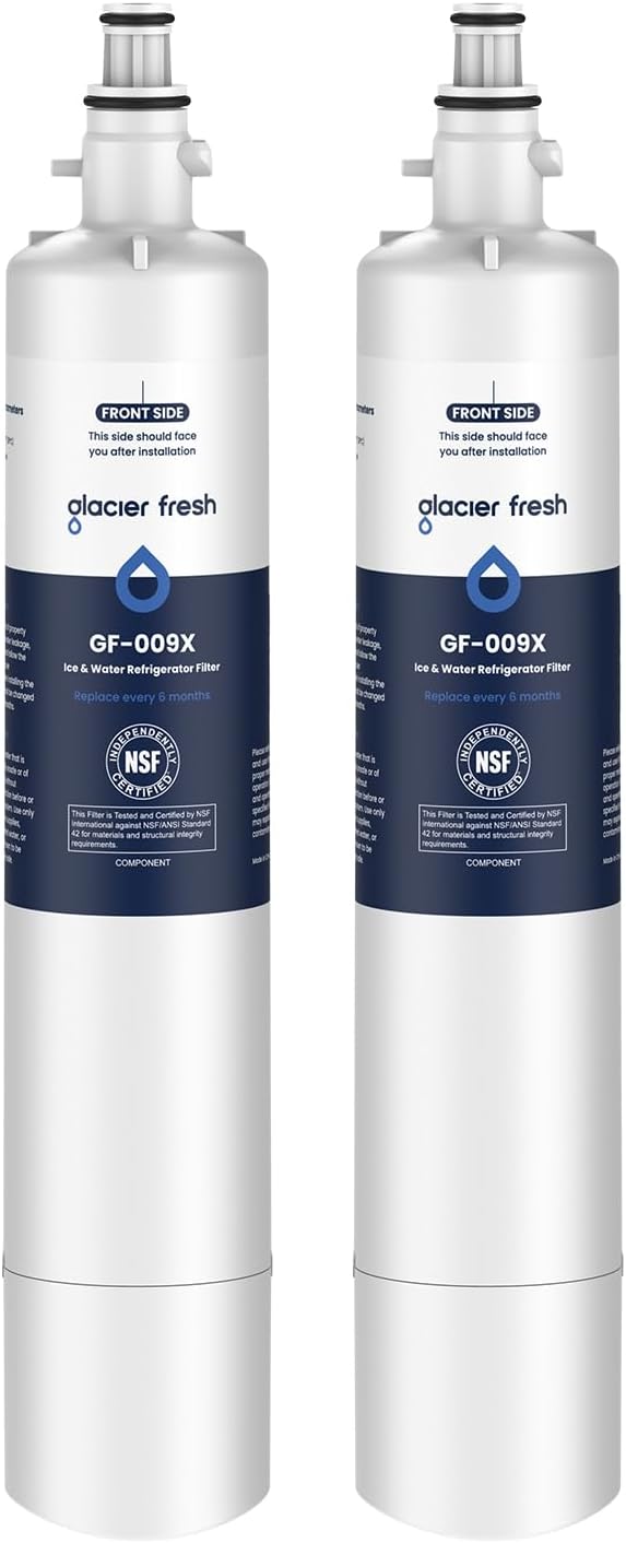 GLACIER FRESH Replacement for RPWFE, RPWF (Built-in CHIP) Refrigerator Water Filter, Compatible with GFE28GYNFS, GFE28GELDS, PFE28KELDS, PFE28KYNFS, GFD28GELDS, PWE23KELDS, PWE23KMKES, 2 Pack