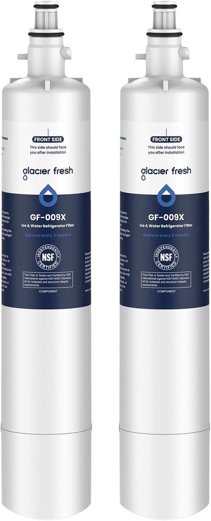 GLACIER FRESH Replacement for RPWFE, RPWF (Built-in CHIP) Refrigerator Water Filter, Compatible with GFE28GYNFS, GFE28GELDS, PFE28KELDS, PFE28KYNFS, GFD28GELDS, PWE23KELDS, PWE23KMKES, 2 Pack