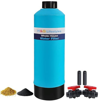 H&G Lifestyles Whole House Water Filter System, NSF Certified KDF Water Filtration System for Well Water & City Water,Silver-Enhanced, Remove Chlorine Heavy Metal Odor, Improve Water Taste, 700,000Gl