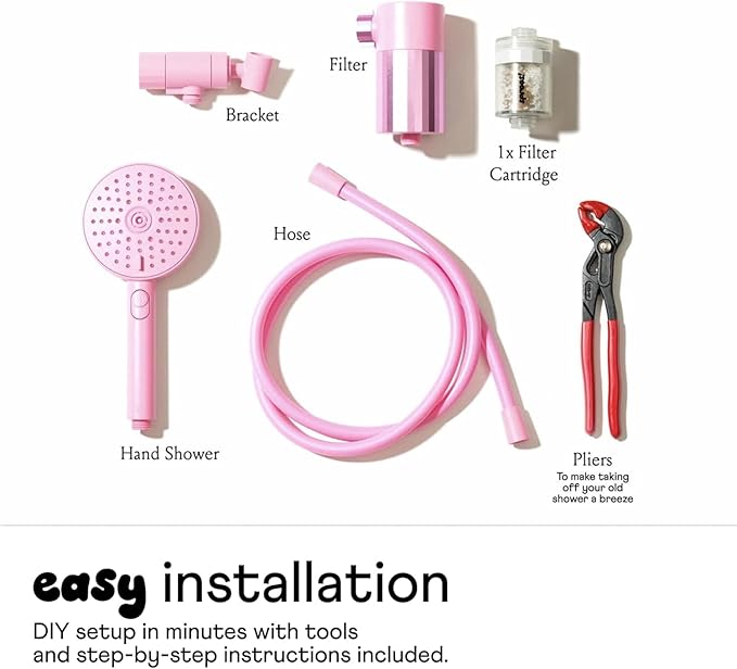 Sproos - Handheld Showerhead, High Performance Filtration System for Healthier Hair and Skin, Extra Long 70 Inch Hose, 3 Customized Spray Functions, 6 Colors (Lilac, Shower Filter Set)