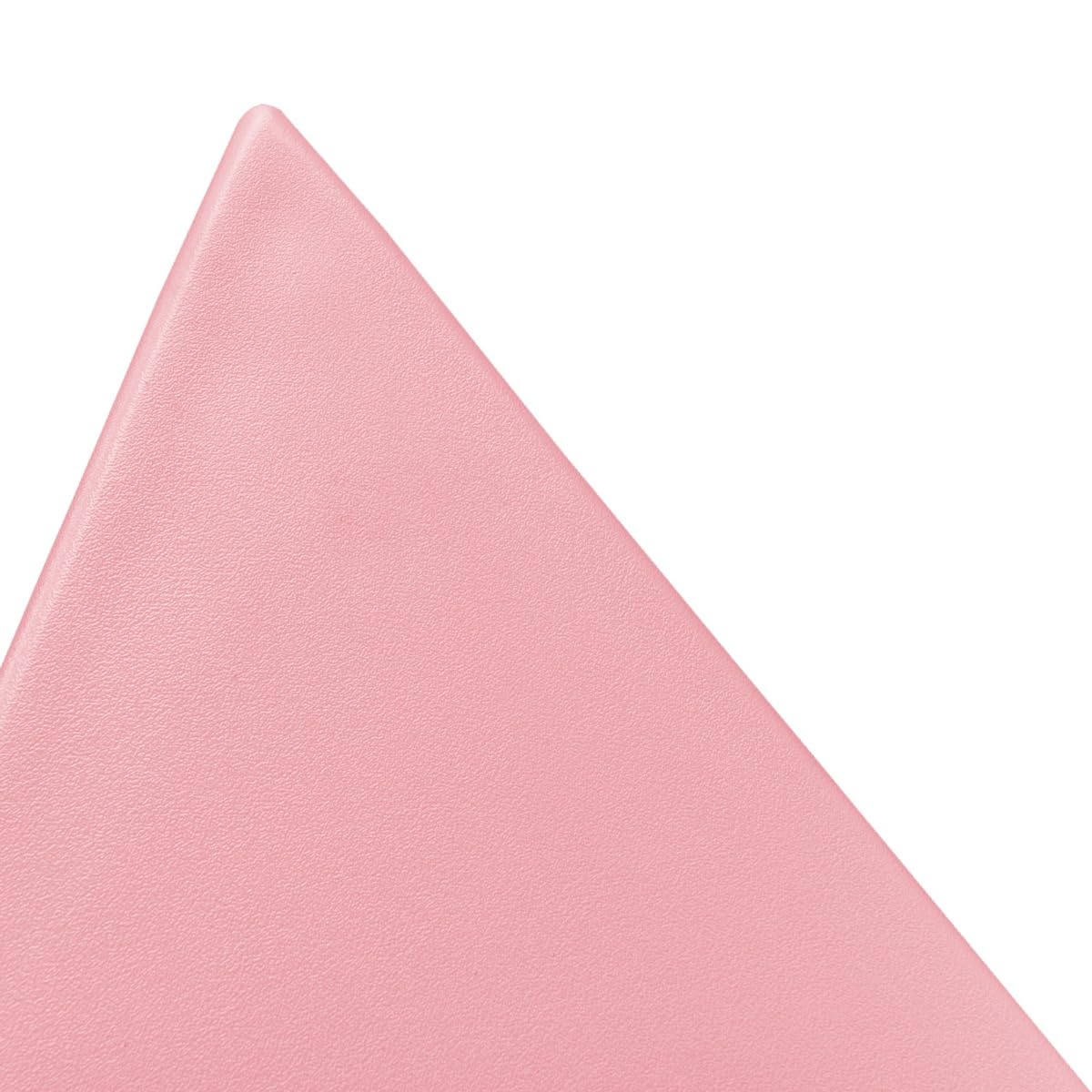 15.75" Triangular Side Table, Stackable Plastic Accent End Table for Indoor & Outdoor Use, Weather-Resistant Modern Patio & Living Room Table, Set of 2, Pink