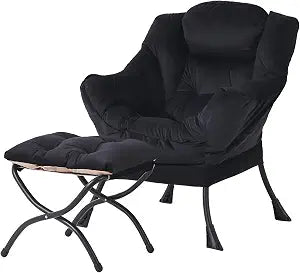 Lazy Chair with Ottoman,Comfy Accent Living Room Chair with Footrest Set