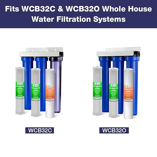 iSpring F3WCB32 20" x 2.5" Whole House Water Filters for WCB32 Series Water Filter Systems, Pack of 3