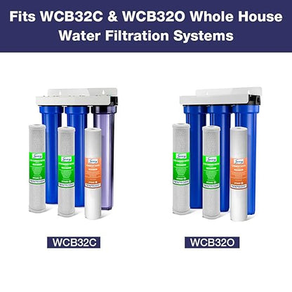 iSpring F12WCB32 20" x 2.5" Whole House Water Filters for WCB32 Series Water Filter Systems, Pack of 12