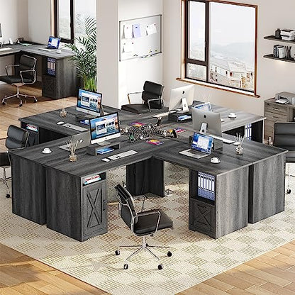 L Shaped Desk with Power Outlets
