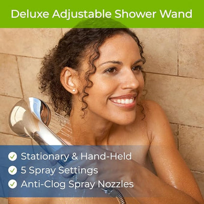 WaterChef Premium Shower Filter System SF-7C-ECO – 1.8 GPM Water-Saving (Chrome) – Deluxe Adjustable Wand, Advanced Filtration, NSF/ANSI Certified, 10,000 Gal.